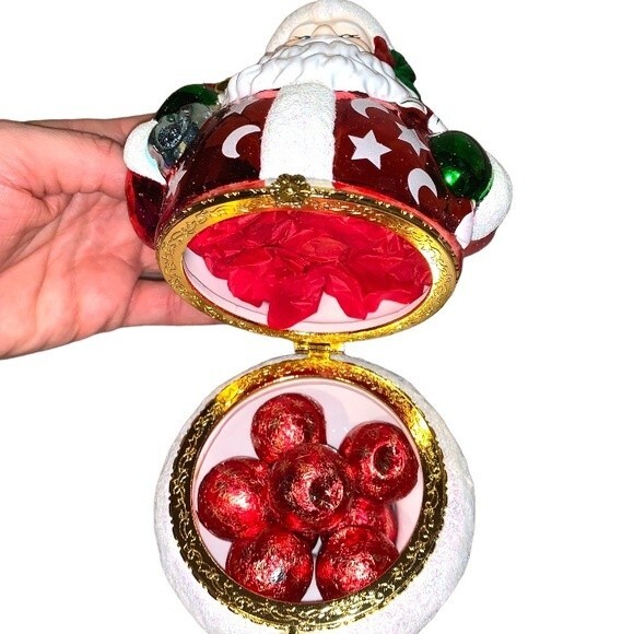*RARE* Vintage Christopher Radko Santa Candy Christmas Glass Holiday Ornament - Picture 3 of 7